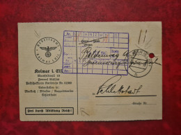 Lettre 1943 Colmar Pour Selestat Arbetsamt Frei Durch MUNTZENHEIM - Briefe U. Dokumente