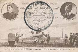 MAROC / CASABLANCA   L'aéroplane Du PETIT JOURNAL Sur La Place De Casablanca ** / Cachet Poste Aérienne - Casablanca