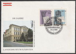 Österreich: 1989, Sonderumschlag In MiF, 100 Jahre Landesmuseum Kärnten, SoStpl. KLAGENFURT-KÄRNTEN - Lettres & Documents