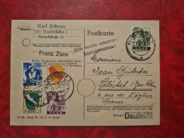 Lettre / Carte   1947 SAARBRUCKEN ZONE FRANCAISE  ET SAAR - Autres & Non Classés