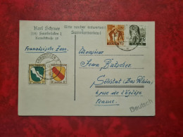 Lettre / Carte   1947 SAARBRUCKEN ZONE FRANCAISE  ET SAAR - Altri & Non Classificati