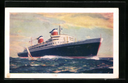 AK New SS United States, Passagierschiff Auf Hoher See  - Paquebots