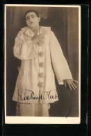 AK Opernsänger Richard Kubla Als Harlekin Kostümiert, Original Autograph  - Oper