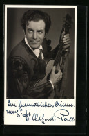 AK Opernsänger Alfred Poell Mit Gitarre, Original Autograph  - Opera