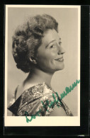 AK Opernsängerin Lore Hoffmann Im Profil, Mit Original Autograph  - Opera