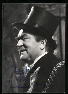 AK Opernsänger Hans Hopf Im Anzug Mit Zylinder, Mit Original Autograph  - Oper