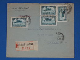 DP 20 MAROC    LETTRE  RECO  1928 CASABLANCA A TUNIS  +AEROPHILATELIE   +AFF. INTERESSANT+ - Briefe U. Dokumente