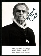 AK Opernsänger Wolfgang Probst Als Philipp In Don Carlos, Mit Original Autograph  - Oper