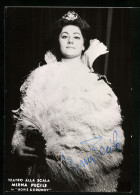 AK Opernsängerin Mirna Pecile In Boris Godunov, Mit Original Autograph  - Oper
