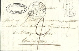 3M1 --- Tarn-et-Garonne MOISSAC Pour Lamagistaire Type 12 Taxe 2 29/8/1837 - 1801-1848: Precursors XIX