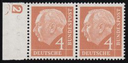 178 Heuss 4 Pf Randpaar Mit Druckerzeichen DZ 2 Negativ, Ungefaltet, ** - Unused Stamps