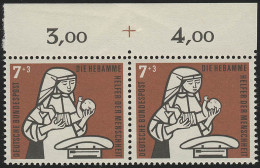 243 Kinderpflege 7+3 Pf ** Passerkreuz, Paar Oben - Unused Stamps