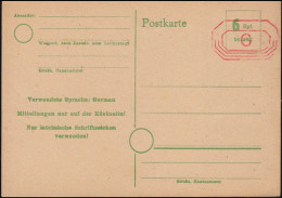 Notausgabe/Behelfsausgabe Postkarte Bremen RPD: P A18II 6 Auf 6 Pf. Ungebraucht - Mint