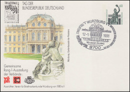 Privatpostkarte PP 151/126 Trilaterale WÜBA'91 Tag Der Bundesrepublik SSt 1991 - Illustrated Postcards - Mint