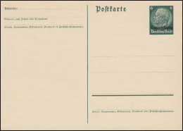 Luxemburg Postkarte P 2 Hindenburg Aufdruck 6 Pf Dunkelgrün, ** Wie Verausgabt - Ocupación 1938 – 45