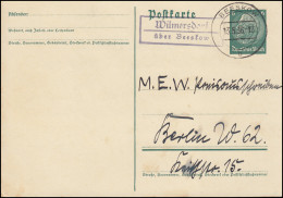 Landpost Wilmersdorf über BEESKOW 13.5.1936 Auf Hindenburg-Postkarte - Lettres & Documents