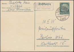 Landpost Wilkau über SCHWIEBUS LAND 28.11.1935 Auf Hindenburg-Postkarte - Storia Postale