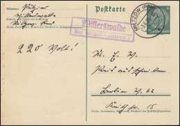 Landpost Willerswalde über MILTZOW (POMMERN) 3.6.1936 Auf Hindenburg-Postkarte - Storia Postale