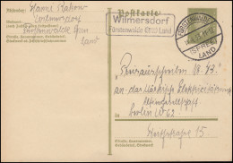 Landpost Wilmersdorf Fürstenwalde (Spree) Land 11.41933 Auf Ebert-Postkarte - Briefe U. Dokumente