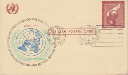 UNO New York Luftpostkarte LP 1 Als LDC Letzttagsstempel UNO N.Y. 31.7.1958 - Other & Unclassified