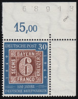115 Briefmarken 30 Pf - Ecke Oben Rechts Mit Bogenzählnummer, Feld 10 ** - Ungebraucht