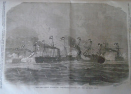 D203484 P444  Croatia Italia - The Battle Of Lissa, Battle Of Vis-woodcut From A Hungarian Newspaper 1866 - Estampes & Gravures