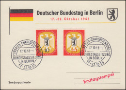 Berlin Sonderpostkarte Maximumkarte 129-130 Bundetag In Berlin ESSt 17.-22.10.55 - Sonstige & Ohne Zuordnung