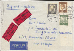 Berlin Bedeutende Deutsche 10, 30 Und 80 Pf MiF Eil-Lp.-Brief BERLIN 30.6.62 - Autres & Non Classés