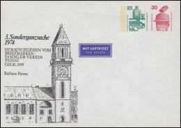 PU 88/2 Rathaus Passau 3. Sonderganzsache 1974 BSV Passau, Ungebraucht ** - Enveloppes Privées - Neuves