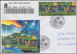 UNO Wien Block 9 WHO Schutz Des Regenwaldes Ozelot R-FDC ESSt WIEN 1 - 19.6.1998 - Protection De L'environnement & Climat