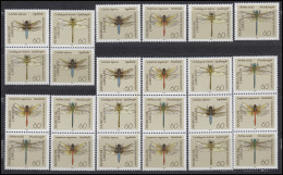 1546-1549 Libellen 1991, 16 Zusammendrucke Und 4 Einzelmarken, Set ** - Zusammendrucke