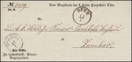 Ungarn Dienstbrief Ex-officio Einkreis OFEN 12.1.1855 Nach ZOMBOR 14.1. - Sonstige & Ohne Zuordnung