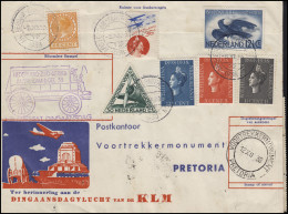 Sonderflug Niederlande-Südafrika KLM AMSTERDAM 6.12.38 Bf Nach Pretoria + Zurück - Luchtpost