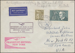 Erstflug Lufthansa LH 414 Hamburg-Brüssel-New York, FRANKFURT/MAIN 2.4.58 - First Flight Covers