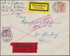 Mit Luftpost Befördert Luftpostamt Berlin C 2 Auf Lp.-Eil-Brief HANNOVER 19.9.27 - Other & Unclassified