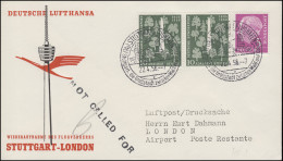 Wiedereröffnung Flugverkehr Stuttgart-London Bf SSt STUTTGART/FLUGHAFEN 22.4.56 - Primi Voli