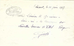 1937 Facture M. GIRARDIN / Scierie Du Moulin Froid à Robécourt (Vosges)/ Livraison Caisses à Claire-voie Cie Eaux Vittel - 1900 – 1949