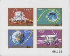 2654-2657B Kleinbogen Weltraumflug LUNA 17 & LUNOCHOD 1, Kleinbogen Ungezähnt ** - Autres & Non Classés