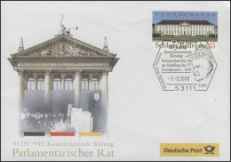 2601 Schoß Bellevue Auf Schmuck-Brief: SSt Parlametarischer Rat Bonn 1.9.2008 - Brieven En Documenten