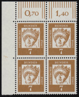 348y DZ Hl. Elisabeth 7 Pf Als Eck-Vbl. O.l. Mit Druckerzeichen 4 Oben, ** - Unused Stamps