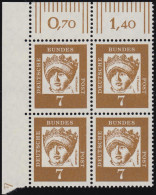 348y DZ Hl. Elisabeth 7 Pf Als Eck-Vbl. O.l. Mit Druckerzeichen 4 Unten, ** - Unused Stamps