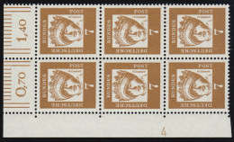 348y DZ Hl. Elisabeth 7 Pf Als Eck-6er O.l. Mit Druckerzeichen 4 Unten, ** - Unused Stamps
