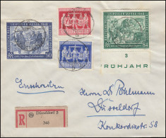 967-968 Leipziger Messe 1948 R-Brief DÜSSELDORF 19.6.48, Alle Marken Mit Voll-O - Briefe U. Dokumente