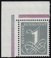 285YII Ziffernzeichnung 1 Pf Wasserzeichen 4Y Bogenecke Oben Links Postfrisch ** - Unused Stamps