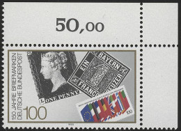 1479 150 Jahre Briefmarken ** Ecke O.r. - Unused Stamps