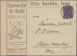 Posthorn 20 Mark EF Drucksache Nagelbiege Fa. Handke JENA 7.4.23 N. Blankenburg - Briefe U. Dokumente