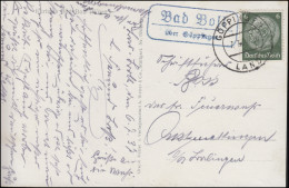 Landpost Bad Boll über GÖPPINGEN LAND 7.7.1937 Auf AK Kulturhaus - Briefe U. Dokumente