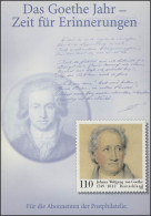 Jahresgabe Der Post Das Goethe-Jahr, ESSt Bonn 12.8.1999 - Altri & Non Classificati