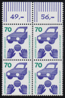 773 Unfallverhütung 70 Pf OR-Viererbl. ** Postfrisch - Unused Stamps