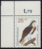 754 Jugend Greifvögel 25+10 Pf Fischadler** Ecke O.l. - Unused Stamps